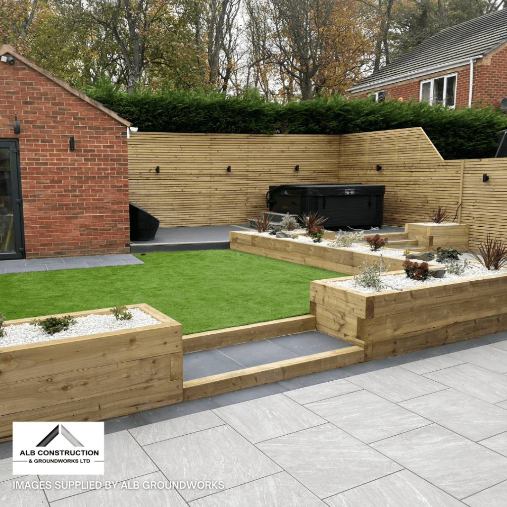 Raised Flower Beds Using Railway Sleeprs